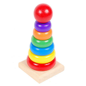 Kids Baby Wooden Toys Stacking Ring Tower Stapelring Blocks Learning Educational Toys For Children Rainbow Stack Up Wood Toys