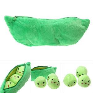 Baby Green Pea Plant Beans Plush Toys for Children Kids 3 Cute Smile Balls With Bag Plush Stuffed Toys Girls Boys Toys Random