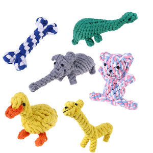 6PCS Pet Rope Toy Dog Toys Puppy Cotton Teeth Cleaning Toys Training Biting Toys