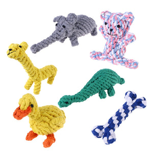6PCS Pet Rope Toy Dog Toys Puppy Cotton Teeth Cleaning Toys Training Biting Toys